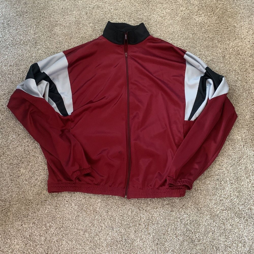 Mens‎ ZWickle Track Jacket 1980 Retro Vintage Red/Silver/Black 2XL